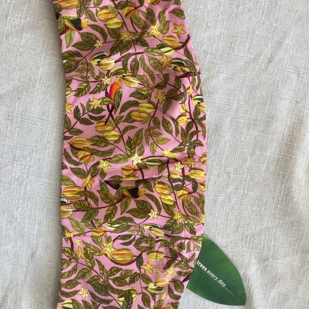 FARM Rio Anthropologie Star Fruit and birds light pink and green bandeau top. - Picture 5 of 14